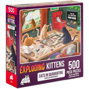 image:imageCats Playing Chess Jigsaw Puzzle by Exploding Kittens  1000 Pieces Ideal for Adults Teens and Kids  A Funny and Artistic CatThemed PuzzleCats in Quarantine  500 Piece