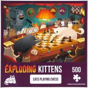 image:imageCats Playing Chess Jigsaw Puzzle by Exploding Kittens  500 Pieces Jigsaw Puzzle for Adults Teens and Kids  Cat Puzzle Funny Puzzle Art Puzzle