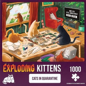 image:imageCats in Quarantine Jigsaw Puzzle by Exploding Kittens  1000 Pieces Jigsaw Puzzle for Adults Teens and Kids  Cat Puzzle Funny Puzzle Art Puzzle