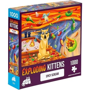 image:imageSpicy Scream Jigsaw Puzzle by Exploding Kittens  1000 Pieces Jigsaw Puzzle for Adults Teens and Kids  Cat Puzzle Funny Puzzle Art Puzzle