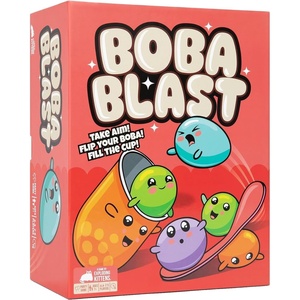 image:imageExploding Kittens Boba Blast 26 Players Age 7 Rapid Fire Game  Flip boba discs into cups with spoon launchers tackle trickshot challenges and race through fast travelready rounds